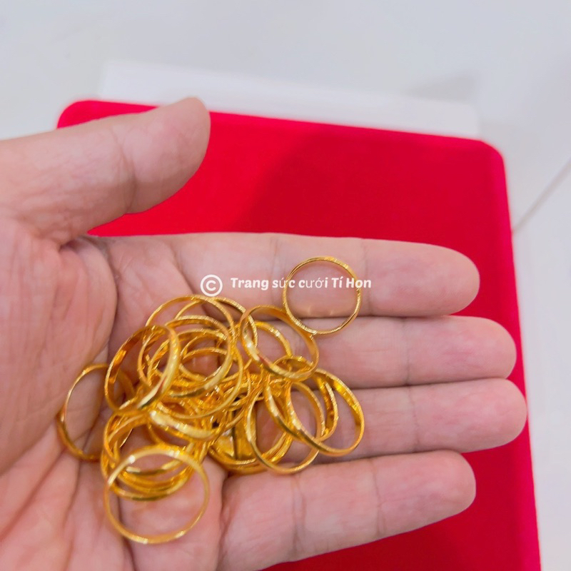 Nhẫn trơn mô phỏng nhẫn 5 phân xi 24k bền màu có đóng 9999