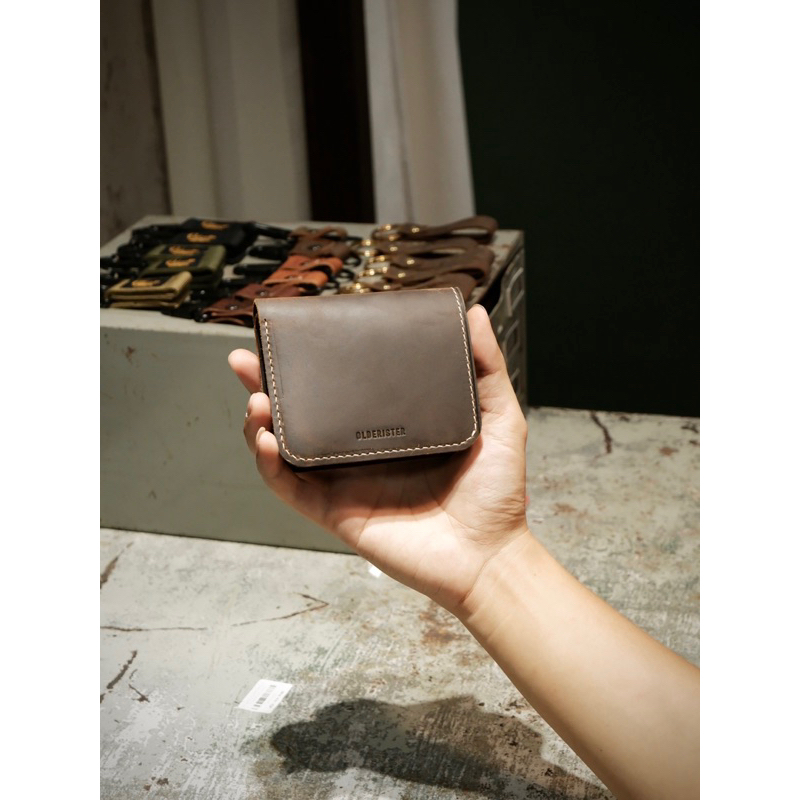 Ví đứng Mini [ví vuông] - Olderister - da bò làm thủ công