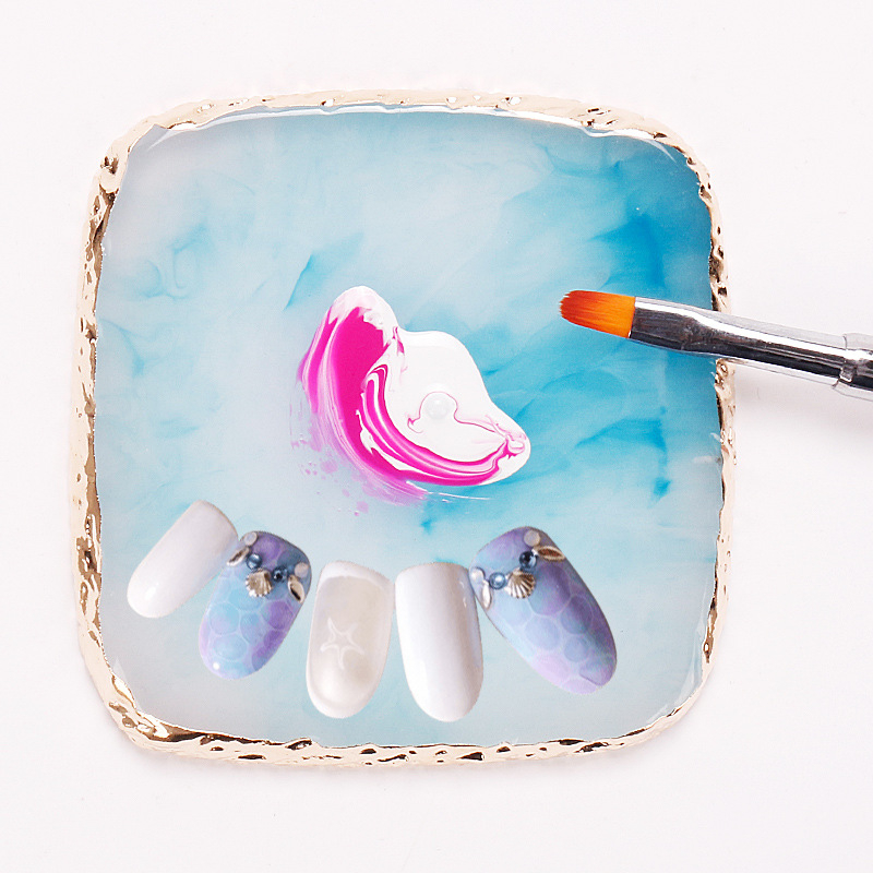 Đá cẩm thạch dạng Vuông pha sơn tán màu sơn gel decor làm đẹp trang trí tiệm nail