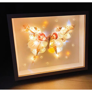 Tranh trang trí vỏ sò⚡ TRUNG THU ⚡trang trí vỏ sò kèm đèn led để bàn treo tường decor