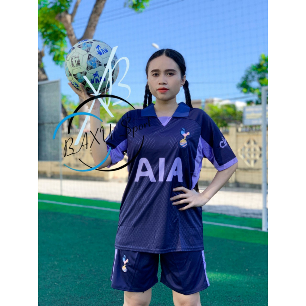 ÁO BÓNG ĐÁ CLB TOTTENHAM TÍM THAN 2024 - BỘ QUẦN ÁO BÓNG ĐÁ CLB TOTTENHAM MỚI MẪU THẬT