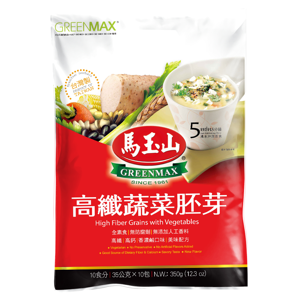 Ngũ cốc Greenmax Đài Loan rau củ giàu chất sơ cho người ăn chay 350gr
