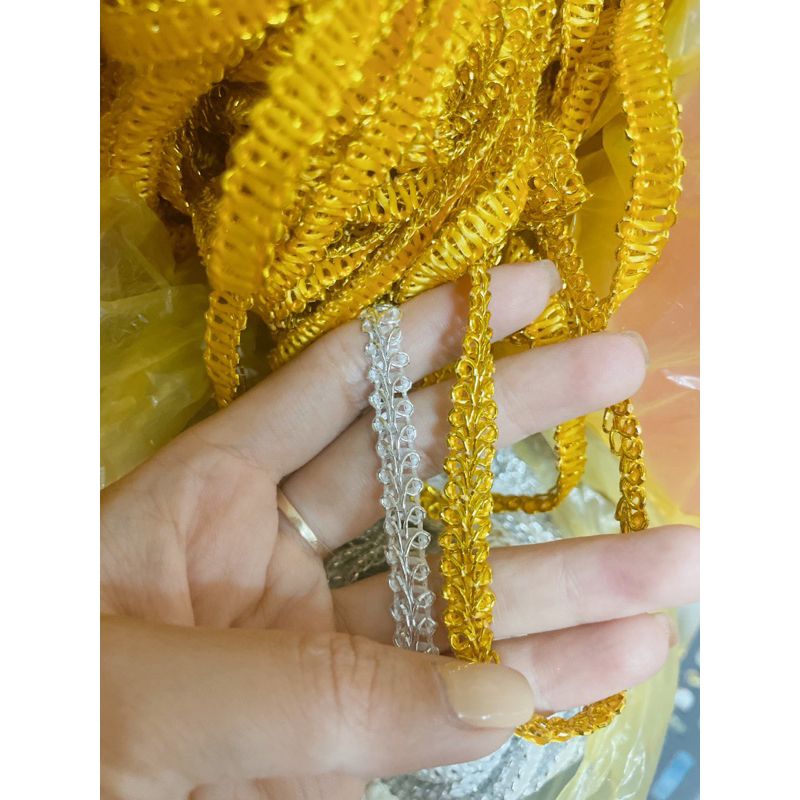 1m ren viền xương cá trang trí oản, tráp mã cao cấp | Phụ kiện trang trí