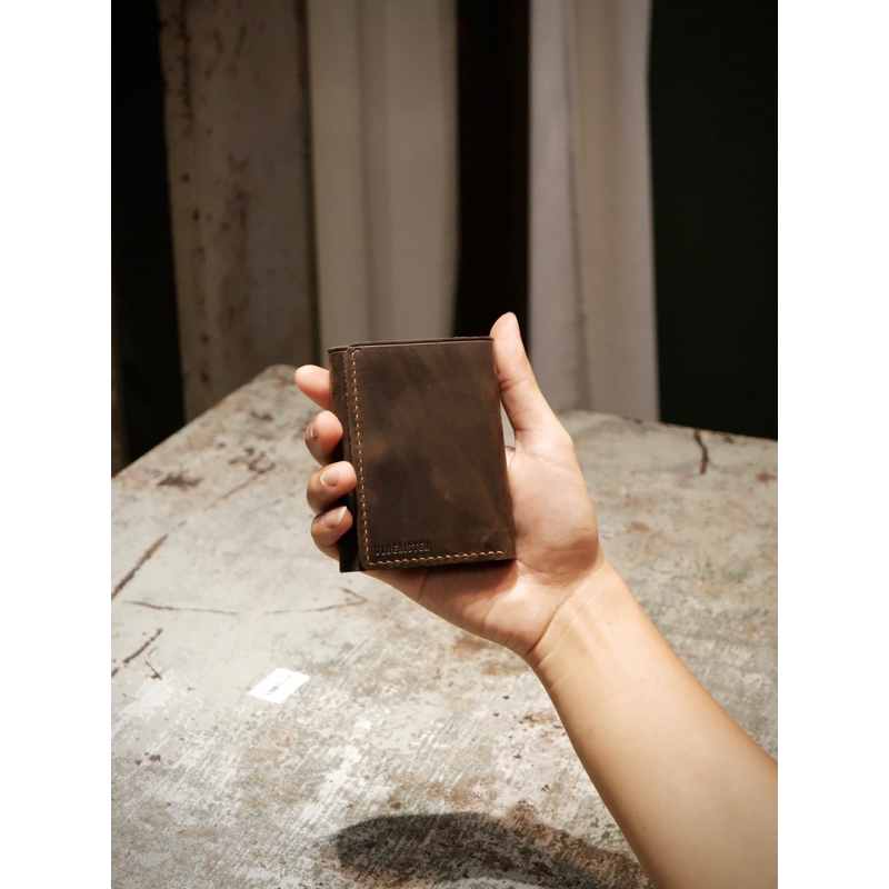Ví gập 3 - Olderister | làm thủ công từ da bò nguyên tấm