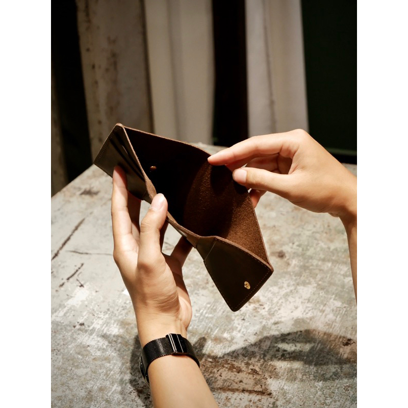Ví gập 3 - Olderister | làm thủ công từ da bò nguyên tấm