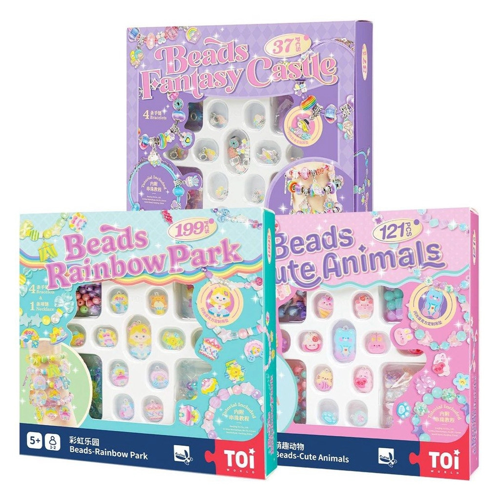 Vòng charm TOI tự thiết kế làm vòng tay DIY đồ chơi cho bé gái 3 chủ đề Beads Charm