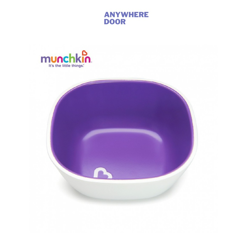Bộ 2 bát Munchkin đế bọc nhựa TPE chống trơn trượt cho bé ăn dặm