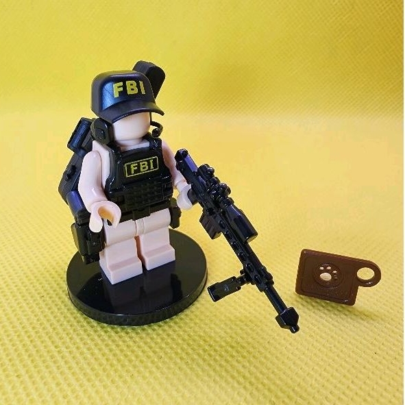 Phụ kiện Minifigcat - FBI Officer Suit + Sniper Rifle