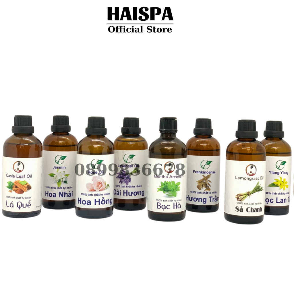 Tinh dầu sả chanh,bạc hà, hoa hồng, quế... xông phòng spa. Chai 100ml - Haispa