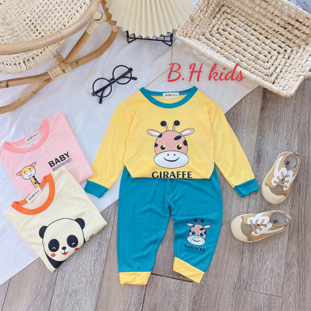 Bộ dài tay bé trai , bộ dài tay bé gái chất thun lạnh từ 6kg đến 16kg - jkids
