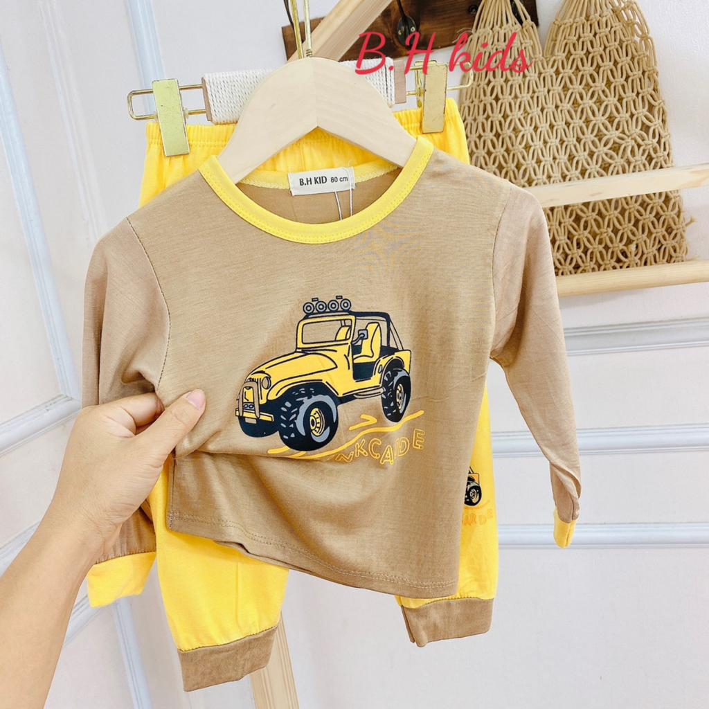 Bộ dài tay bé trai , bộ dài tay bé gái chất thun lạnh từ 6kg đến 16kg - jkids