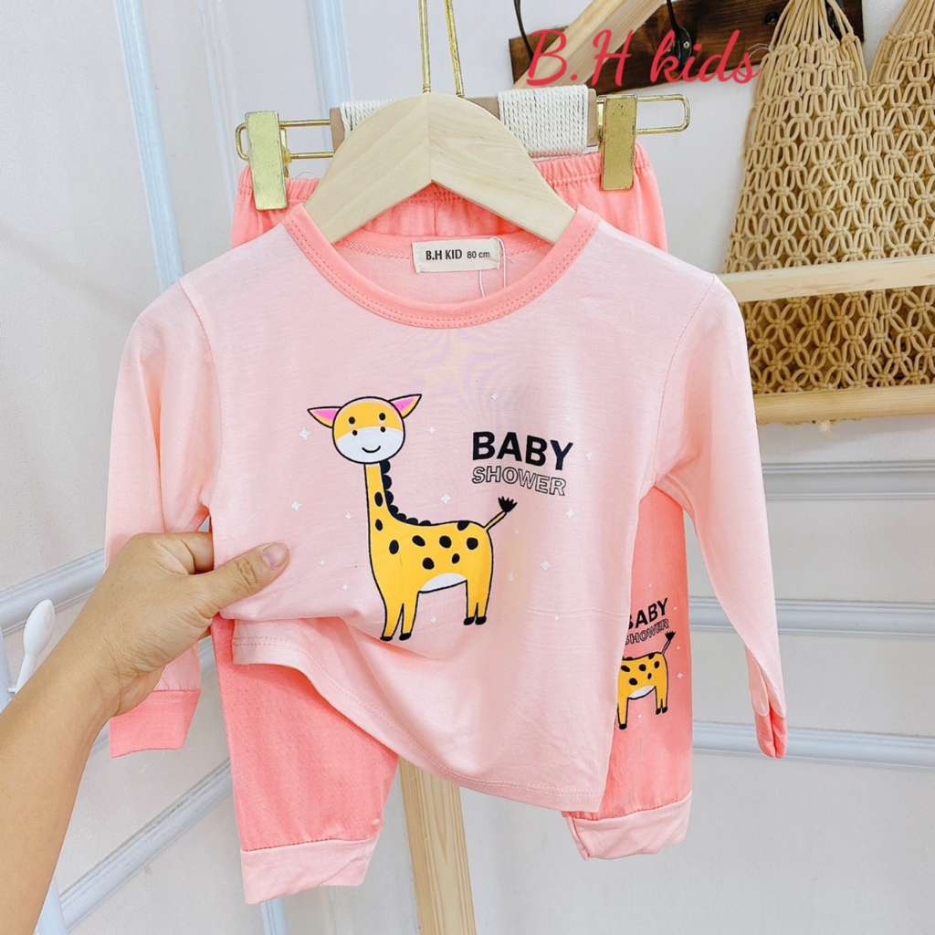 Bộ dài tay bé trai , bộ dài tay bé gái chất thun lạnh từ 6kg đến 16kg - jkids