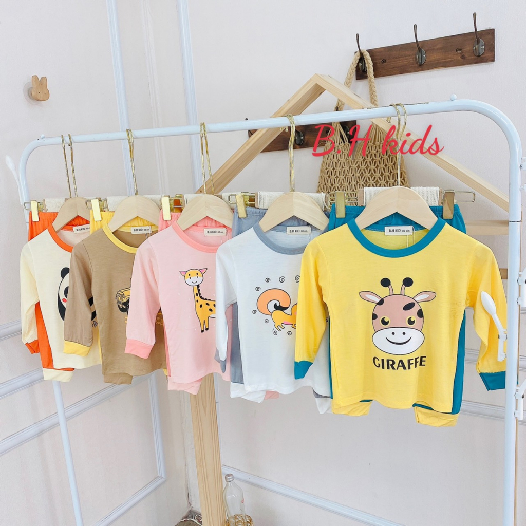 Bộ dài tay bé trai , bộ dài tay bé gái chất thun lạnh từ 6kg đến 16kg - jkids