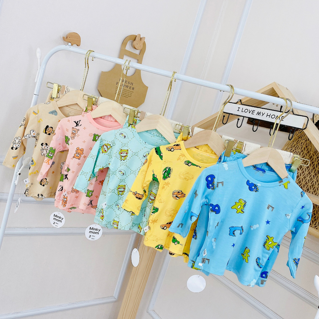 Bộ dài tay bé trai , bộ dài tay bé gái chất thun lạnh từ 4kg đến 15kg - jkids