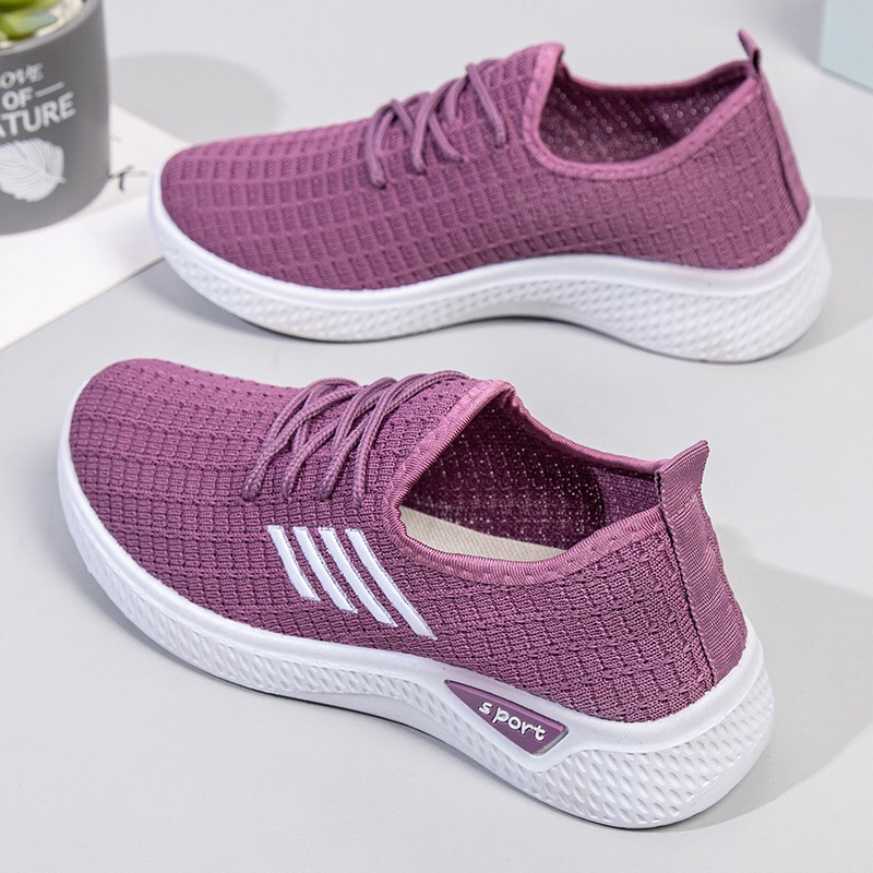 Giầy sneaker thể thao nữ Sport 029 nhiều màu 3 kẻ vải thoáng khí bền đẹp đi bộ, đi tập nhẹ êm chân - TN store