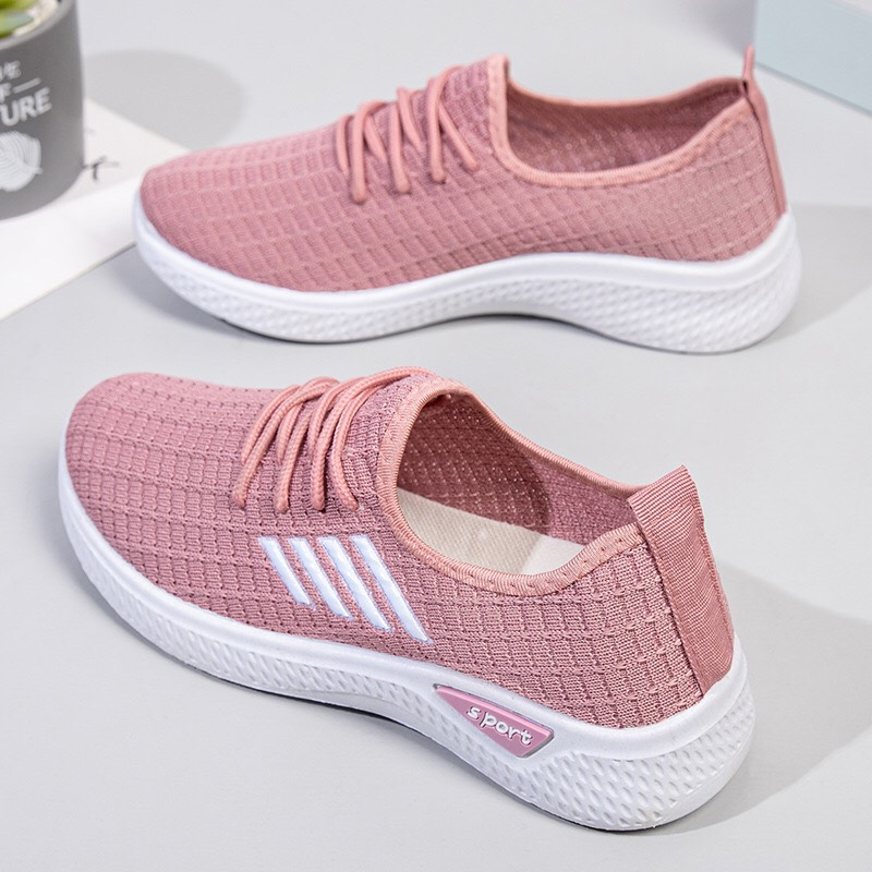 Giầy sneaker thể thao nữ Sport 029 nhiều màu 3 kẻ vải thoáng khí bền đẹp đi bộ, đi tập nhẹ êm chân - TN store