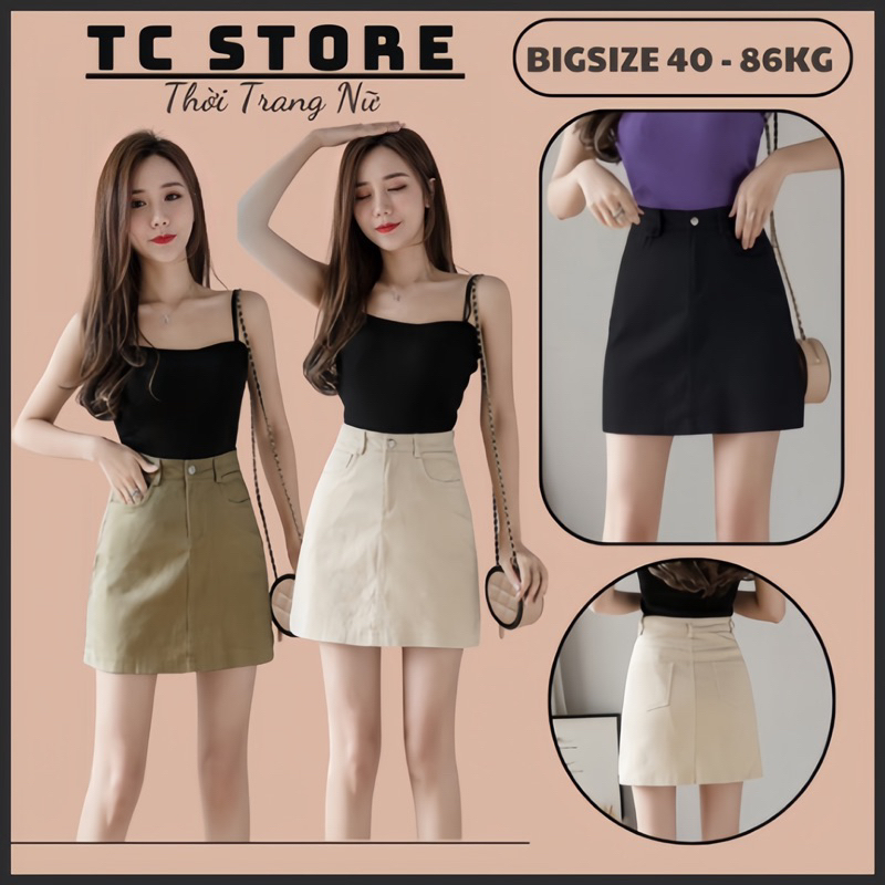 Chân Váy Kaki Dáng Chữ A Kèm Lớp Lót Bên Trong M506 Có BIGSIZE