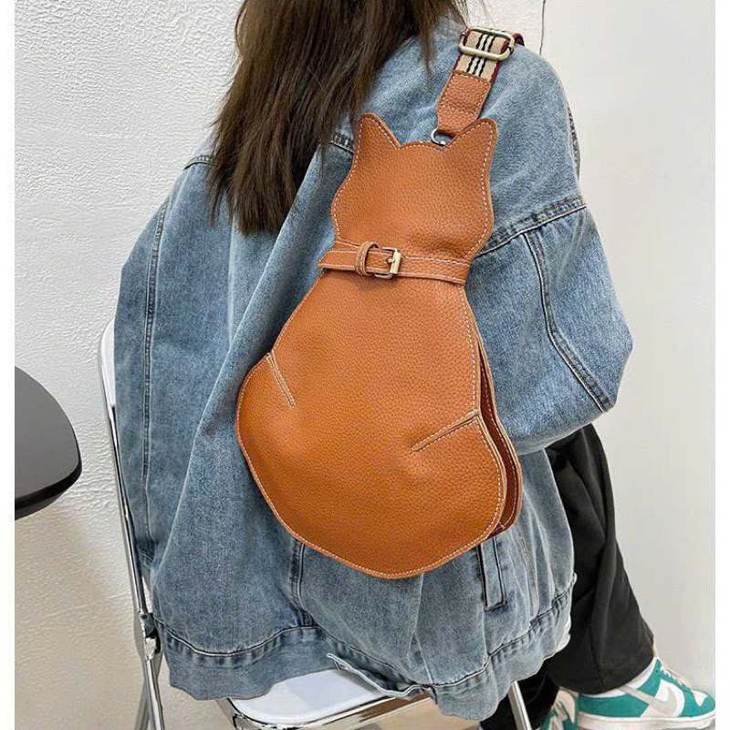 Túi xách nữ, túi đeo vai đeo chéo hình mèo độc lạ cá tính