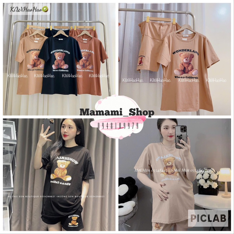 Bộ Đồ Bầu Mặc Nhà Chất Cotton Siêu Xinh