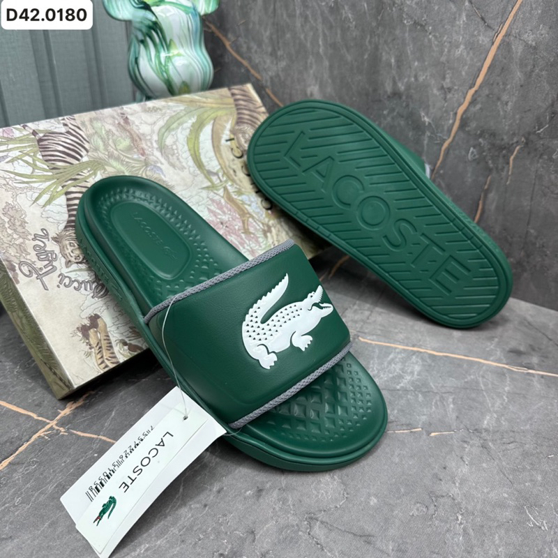 Dép lê nam Lacoste new 2023 lòng dép vàng xanh cực chất