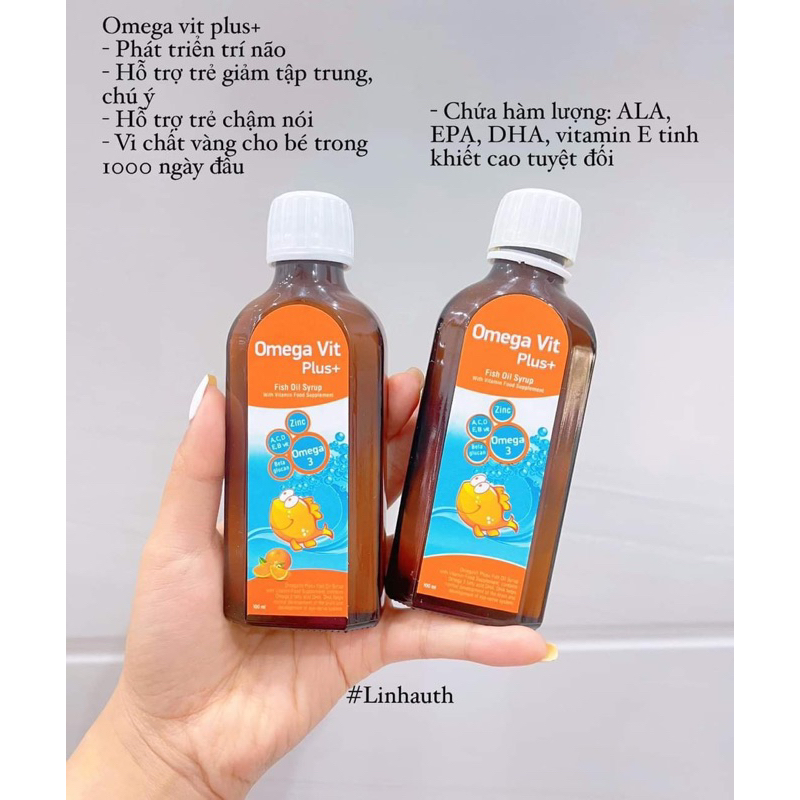 Omega Vít Plus bổ sung omega DHA tinh khiết cho bé giúp não booj phát triển, bé nhanh nói, thông minh nhanh nhen