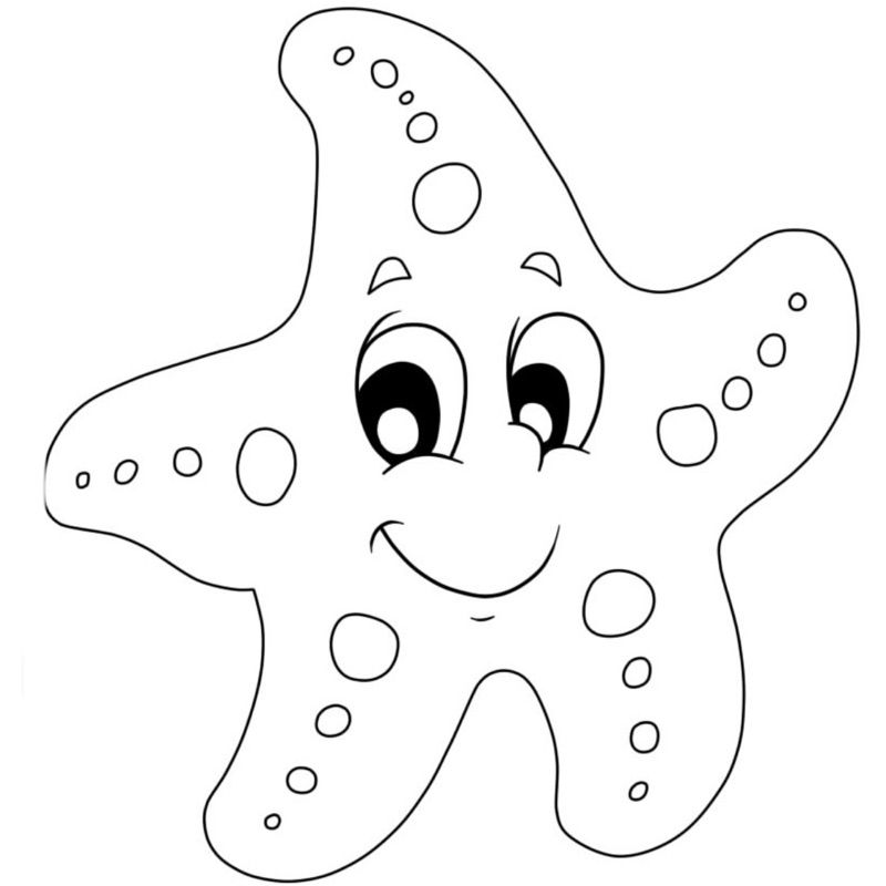 Sao biển Starfish - Set 20 Tờ Tranh Tô Màu A4 A5 Dành Cho Màu Sáp, Màu Chì - TRANH TÔ MÀU COLOR LAND