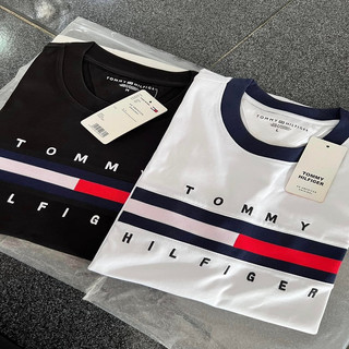 Áo đôi nam nữ, áo thun cặp tay lỡ TOMMY THÊU LOGO form rộng,  chất vải cotton mềm mát