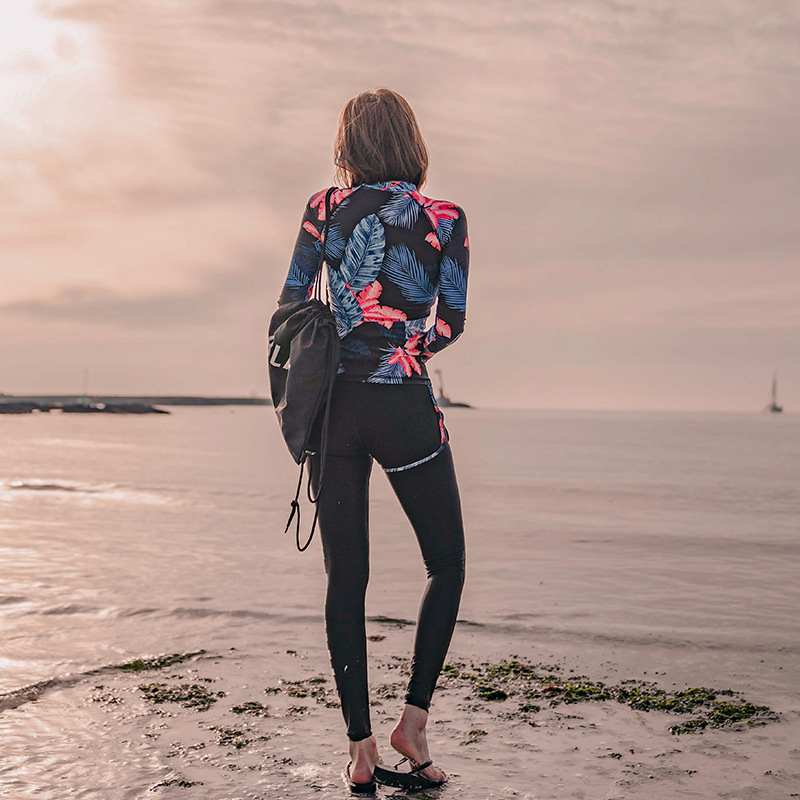 Bộ Quần Áo Bơi Cao Cấp Cicini Mã L17 Dành Cho Bạn Gái Đi Biển, Áo Dài Tay Và Quần Dài, Đồ Bơi Kín Đáo