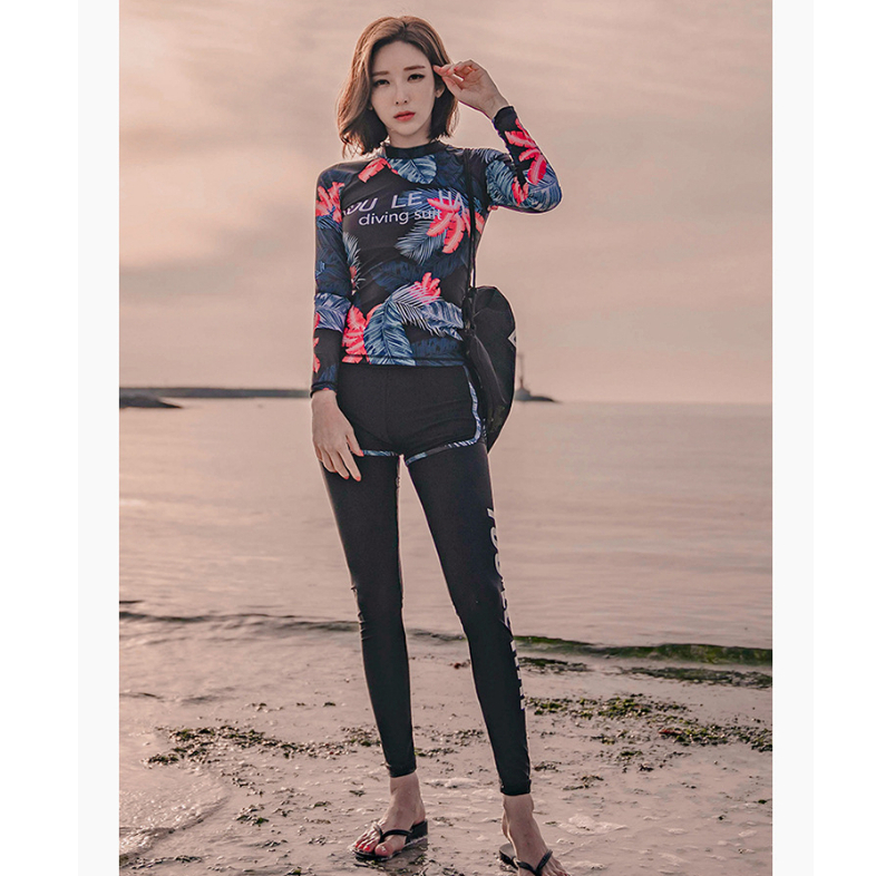 Bộ Quần Áo Bơi Cao Cấp Cicini Mã L17 Dành Cho Bạn Gái Đi Biển, Áo Dài Tay Và Quần Dài, Đồ Bơi Kín Đáo