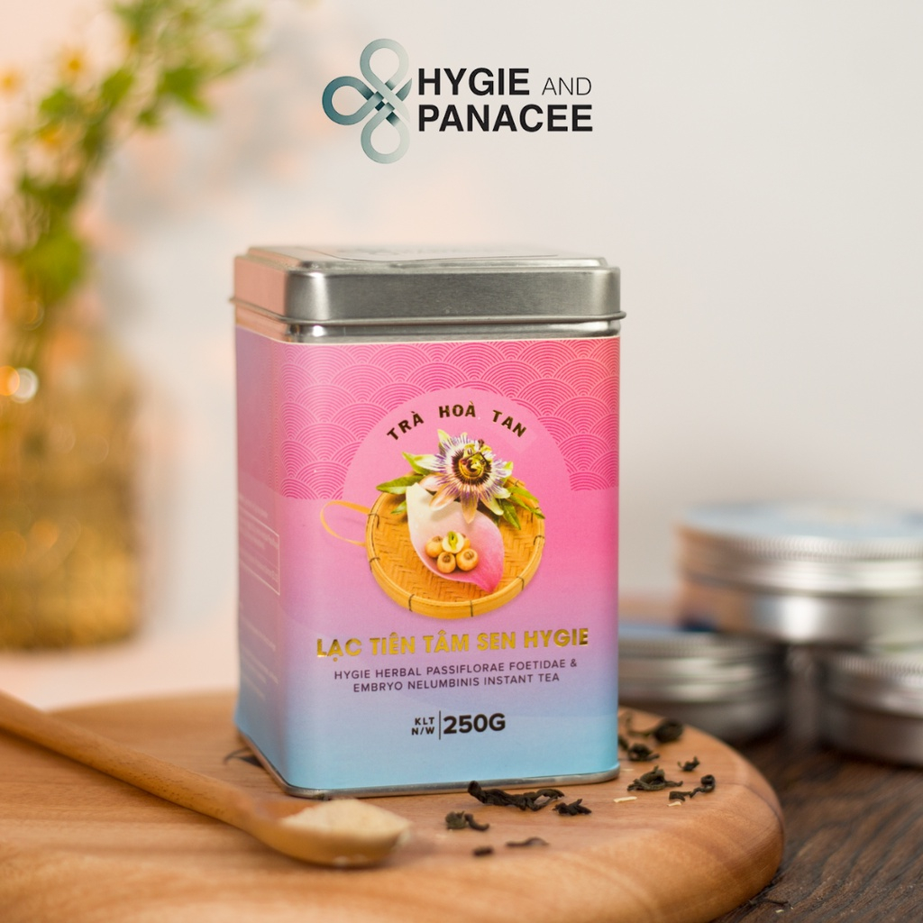 Trà Lạc Tiên Tâm Sen Hòa Tan Hygie Giúp Giảm Căng Thẳng Ngủ Ngon Hộp 24 Gói