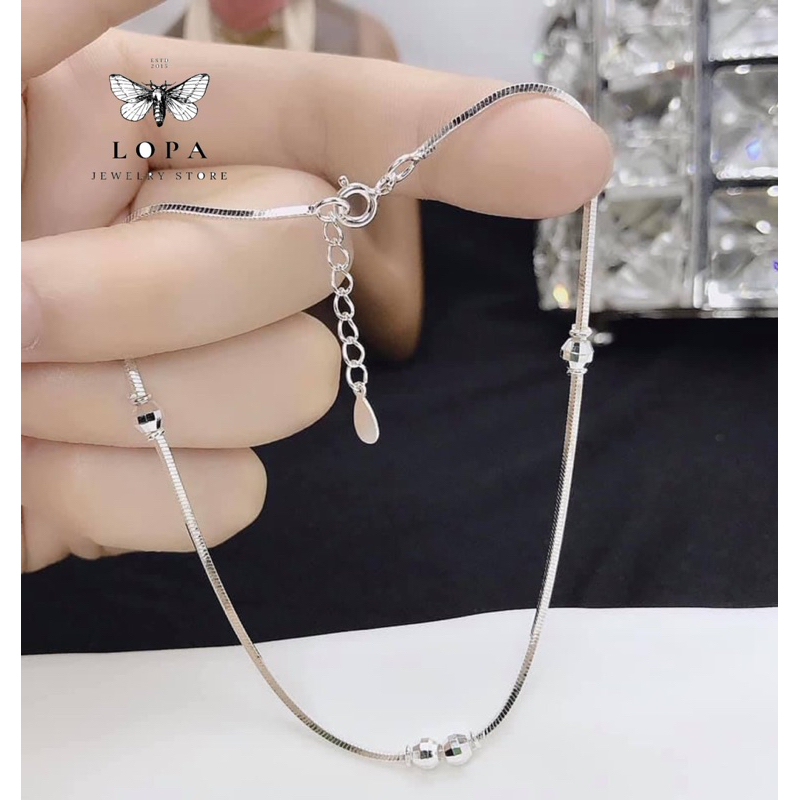 Lắc chân bạc ta LoPa dáng mì bi dầy dặn sang chảnh