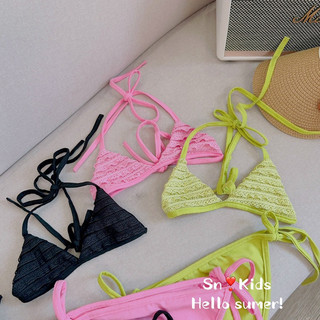 xả - Bikini 2 mảnh ren ngực bé gái