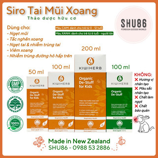 [SHU86] Kiwiherb De-Stuff for Kids - Siro tai mũi xoang cho bé của New Zealand
