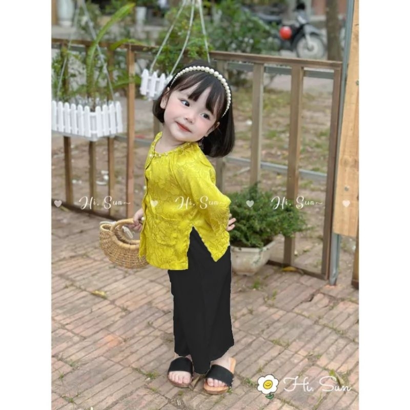 Bộ Quần Áo Bà Ba Lụa Satin Mềm Mịn Cho Bé Gái 10-30kg