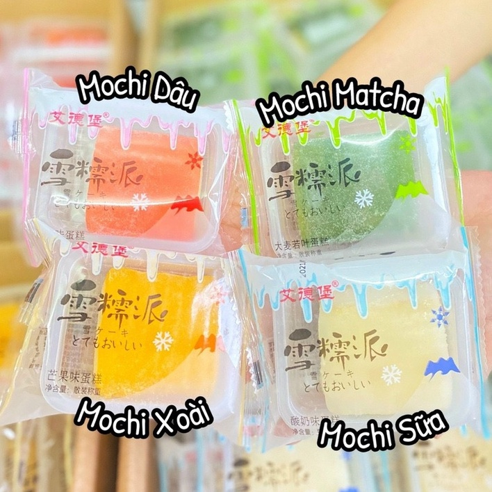 1KG Bánh Mochi Phu Thê Dẻo nhân bông lan mix 4 vị