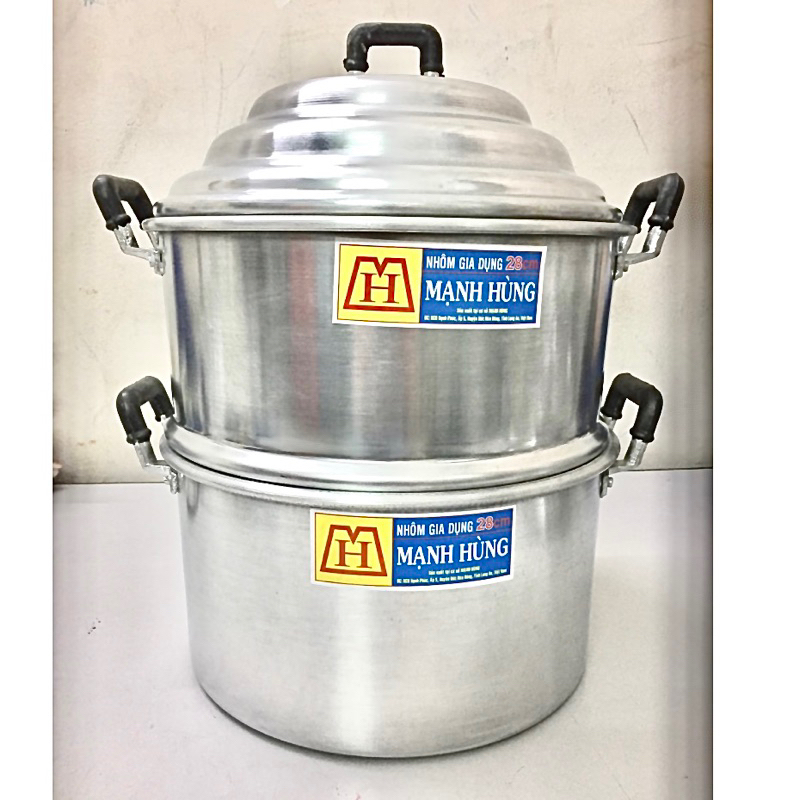 Chõ đồ xôi, hấp xôi 15kg, 20kg  Mạnh Hùng,hàng dày dặn,nhôm bóng sáng