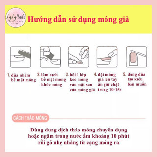 [SẴN HÀNG]Set 24 móng tay giả, móng úp dạng dải móng, thang móng JJ02