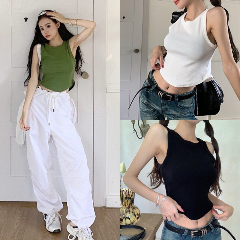 ÁO CROPTOP 3 LỖ GÂN TĂM