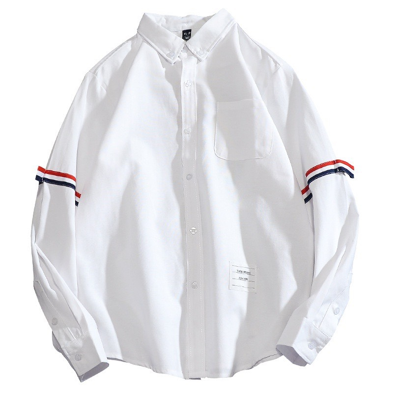 Áo Sơ Mi Thom Xám Trắng Dài Tay Vải Cotton Lụa Cao Cấp | BigBuy360 - bigbuy360.vn