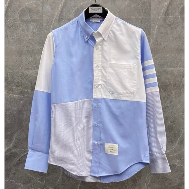 Áo sơ mi Thom browne xanh trắng sọc, đẳng cấp