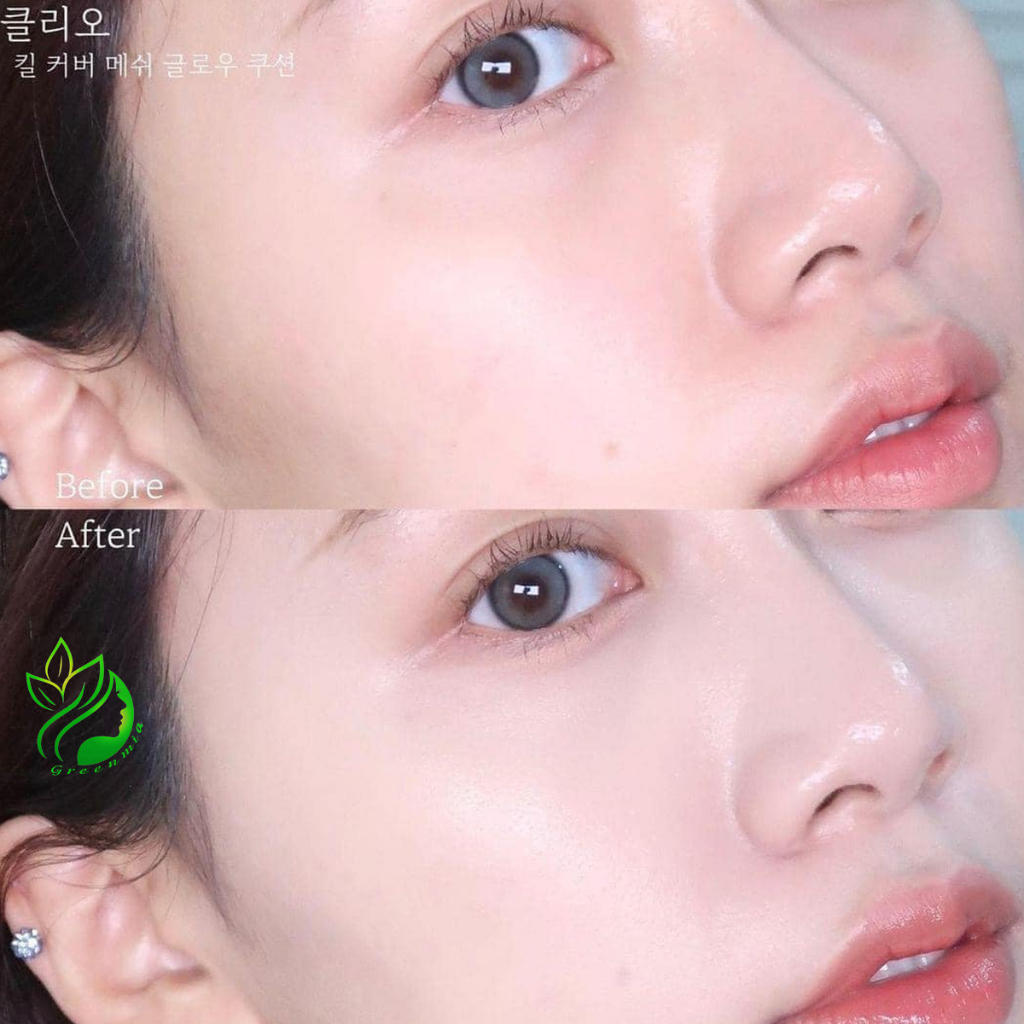 Cushion Phấn Nước Clio Hồng Kill Cover Mesh Glow SPF50+ PA++++ 15gx2 Căng Bóng Che Khuyết Điểm