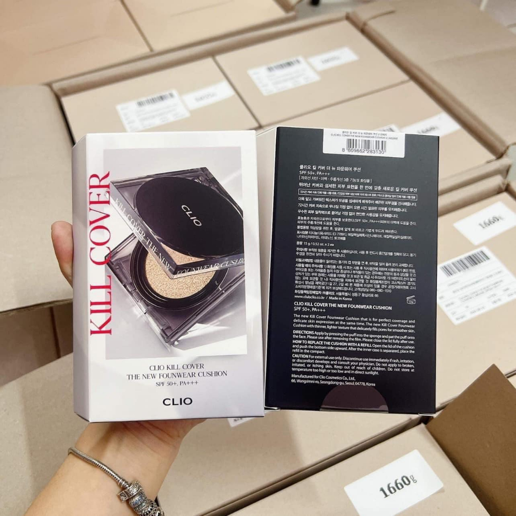 Cushion Phấn Nước Clio Kill Cover The New Founwear Cushion Đen Che Phủ Hoàn Hảo Kiềm Dầu