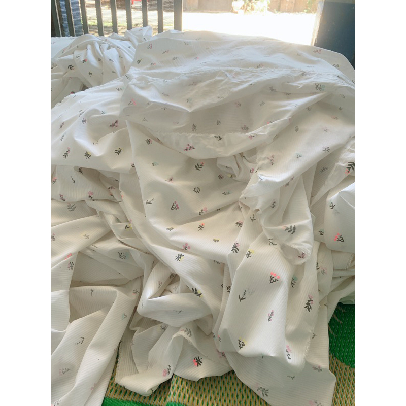 Vải thô boi hoa 100% cotton Oganic