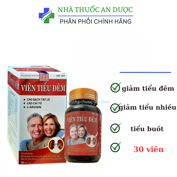 Viên tiểu đêm hộp 30 viên giảm tiểu đêm, tiểu nhiều lần, tiểu rắt, tiểu không tự chủ.