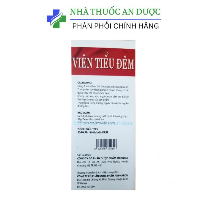 Viên tiểu đêm hộp 30 viên giảm tiểu đêm, tiểu nhiều lần, tiểu rắt, tiểu không tự chủ.