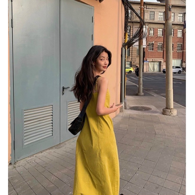 ĐẦM MAXI KAKI 2 DÂY TƯA LAI