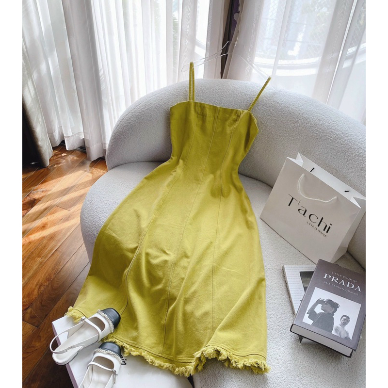 ĐẦM MAXI KAKI 2 DÂY TƯA LAI