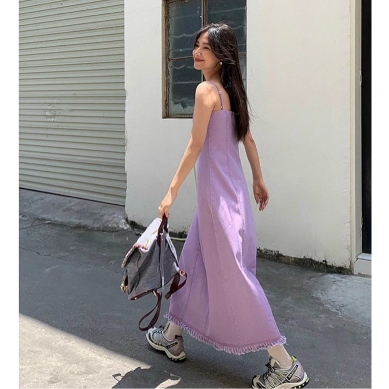 ĐẦM MAXI KAKI 2 DÂY TƯA LAI