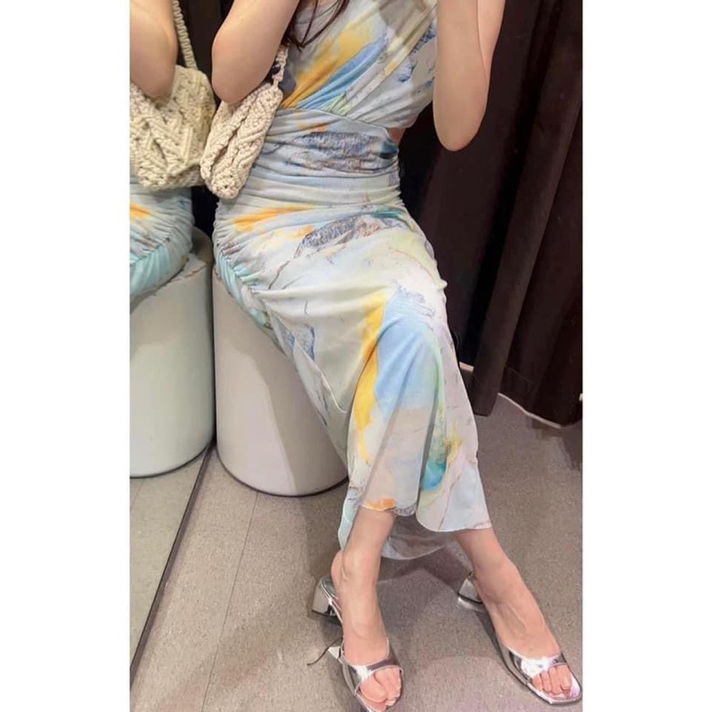 ❤️GUỐC ZA.RA ÁNH KIM LOẠI GÓT THÔ❤️