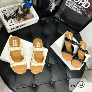 Dép lê 2 cầu nơ chất liệu da PU hàng quảng châu loại 1